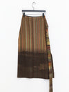 SWAYING 25 Fall/Winter Collection: Woolen A-line skirt with tie-up detail and gradient design SW-SW25AW3B08C1S2-HZ (Yellow-Brown)